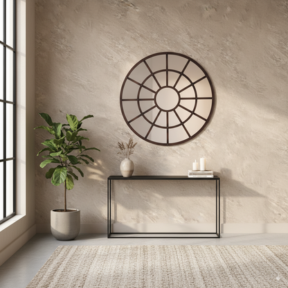 Espejo Horizonte Redondo Metálico | Decoración de Pared