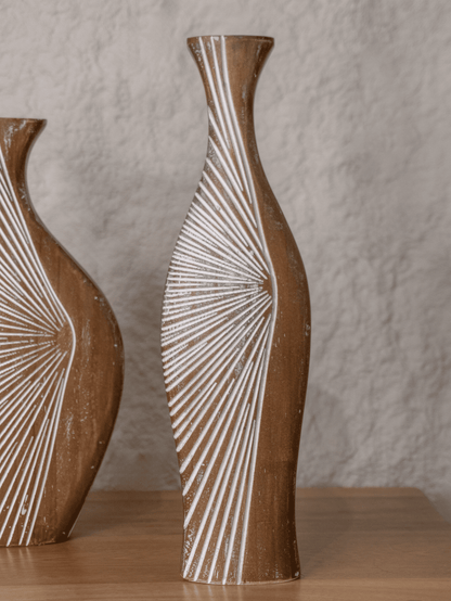 Set x2 de Jarrones Artesanales l Decoración en Madera