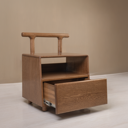 Nochero Moderno Jardín en Madera Natural | Mesa auxiliar en madera
