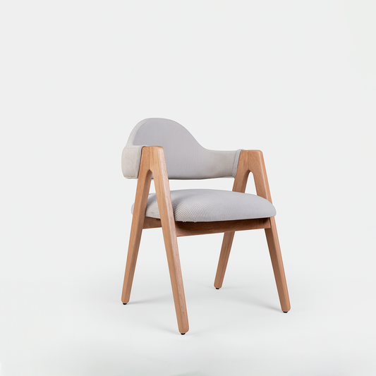 Silla de Comedor Serena - Roble Natural y Tapizado Moderno