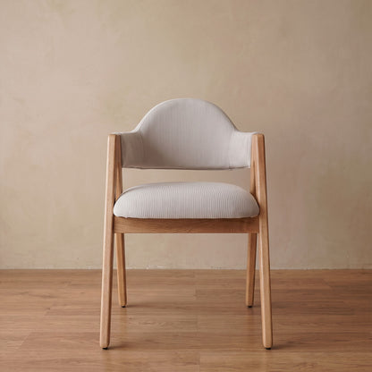 Silla de Comedor Serena - Roble Natural y Tapizado Moderno
