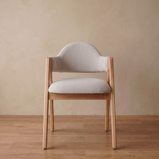 Silla de Comedor Serena - Roble Natural y Tapizado Moderno