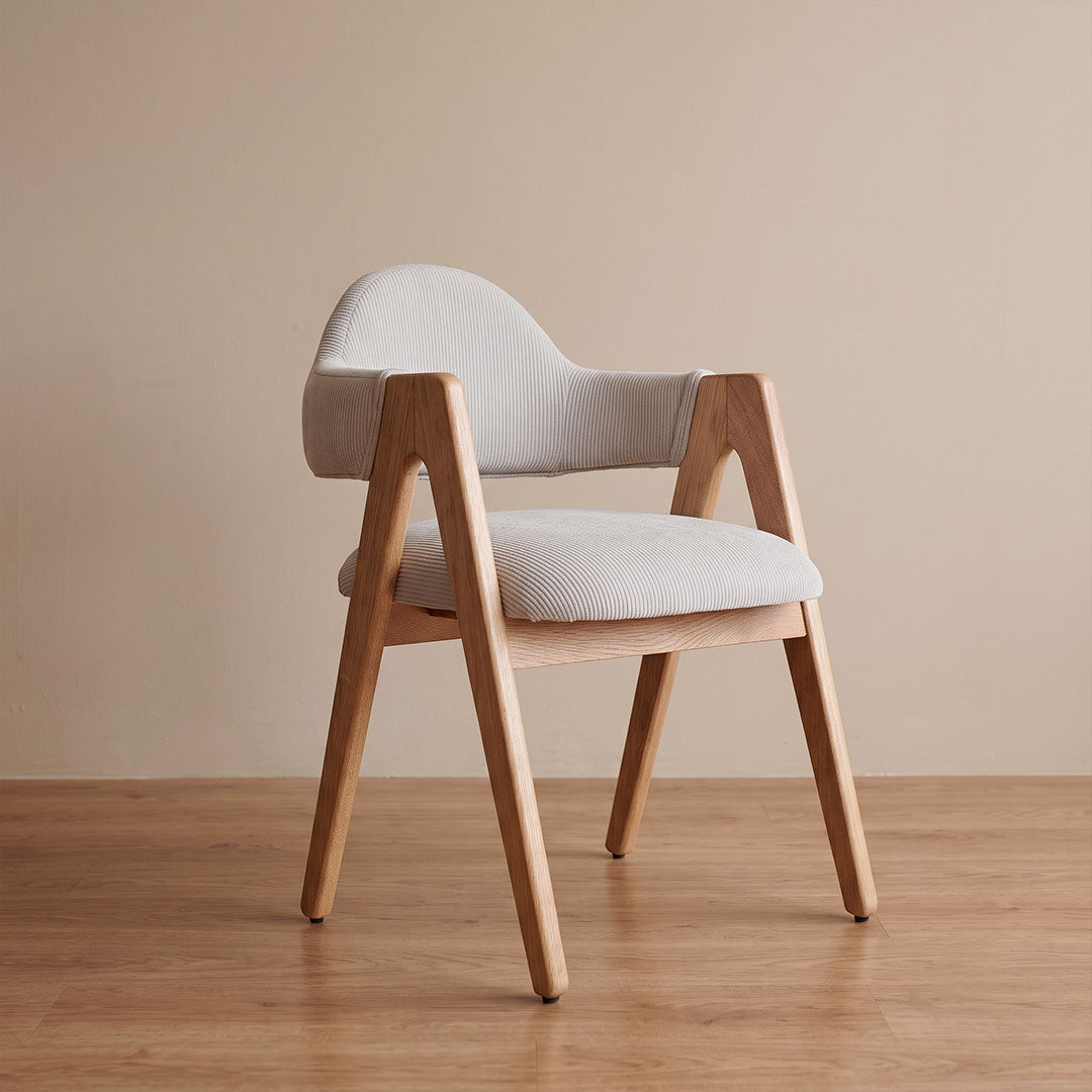 Silla de Comedor Serena - Roble Natural y Tapizado Moderno