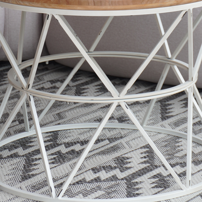 Mesa Mandala – Diseño Artesanal con Base Metálica