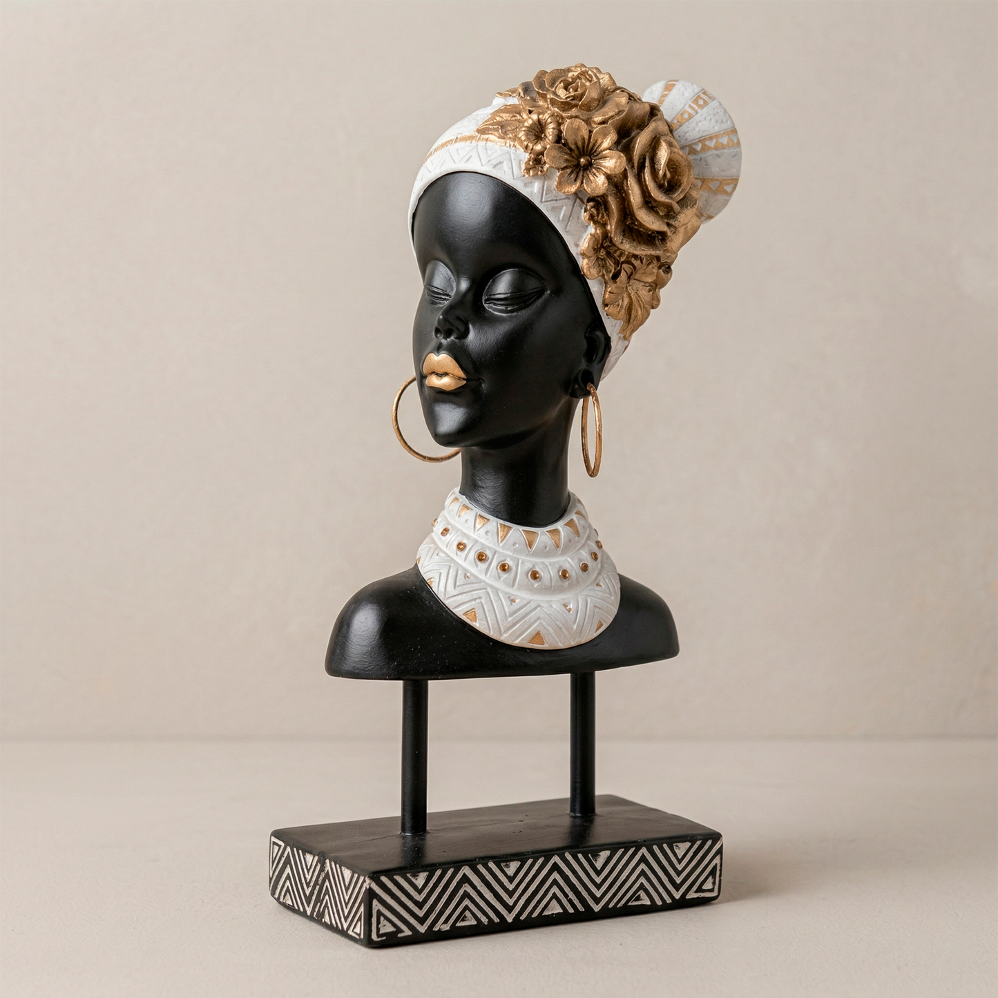 Escultura Decorativa Busto Mujer Africana - Elegancia y Cultura