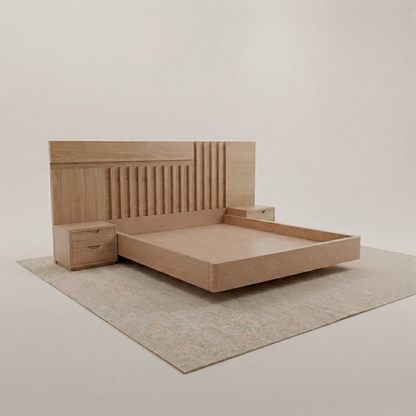 Cama Moderna en Madera con Cabecero de Listones | Modelo Amero