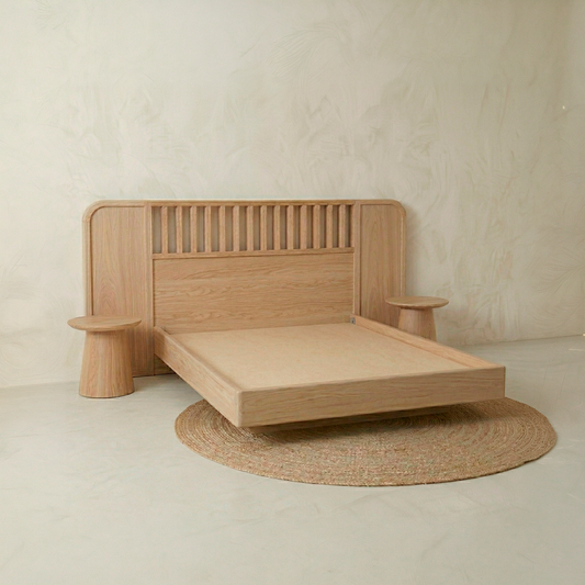 Cama en madera maciza de diseño natural colombiano | Modelo Amazonas