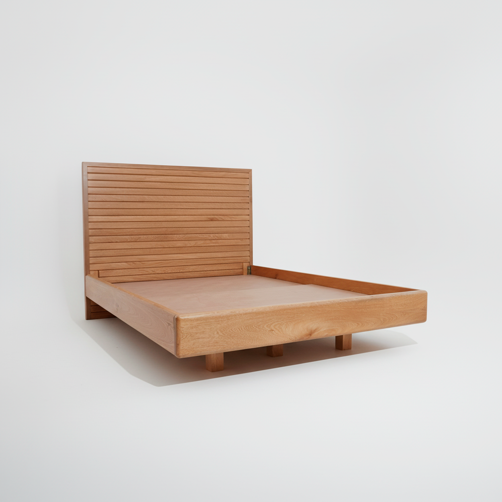 Cama Bahía en Madera Natural | Diseño Moderno y Atemporal