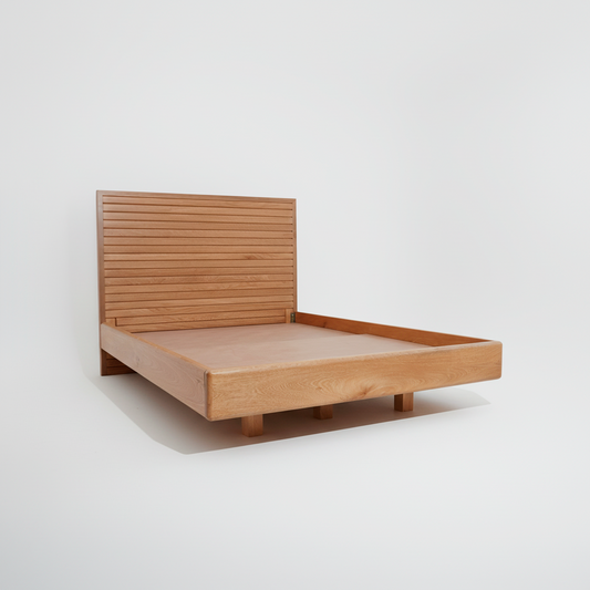 Cama Bahía en Madera Natural | Diseño Moderno y Atemporal