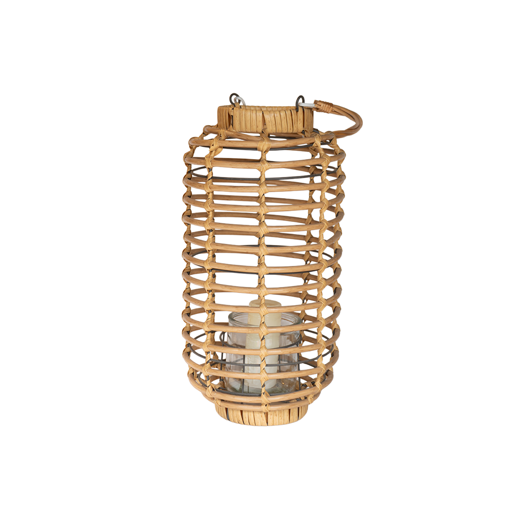 Candelabro Artesanal Grande | Portavelas tejido en fibra natural