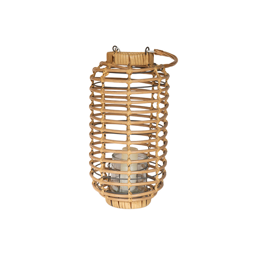 Candelabro Artesanal Grande | Portavelas tejido en fibra natural