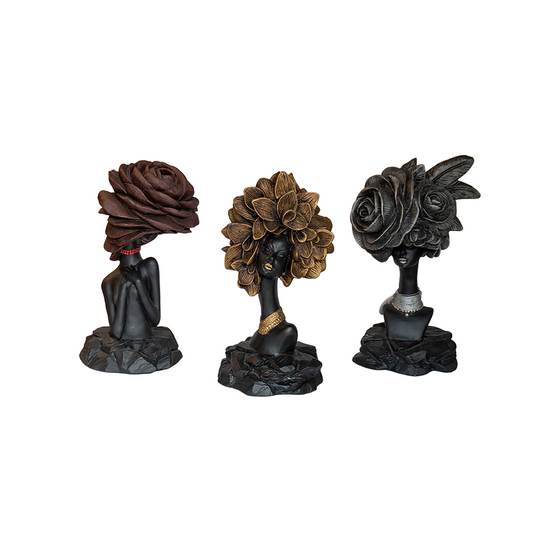 Esculturas Carnavaleras | Figuras decorativas femeninas con tocados florales