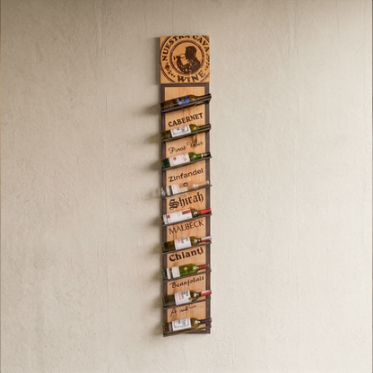 Cava de Vinos en Madera x9 Botellas – Soporte Decorativo para Botellas de Vino Artesanal