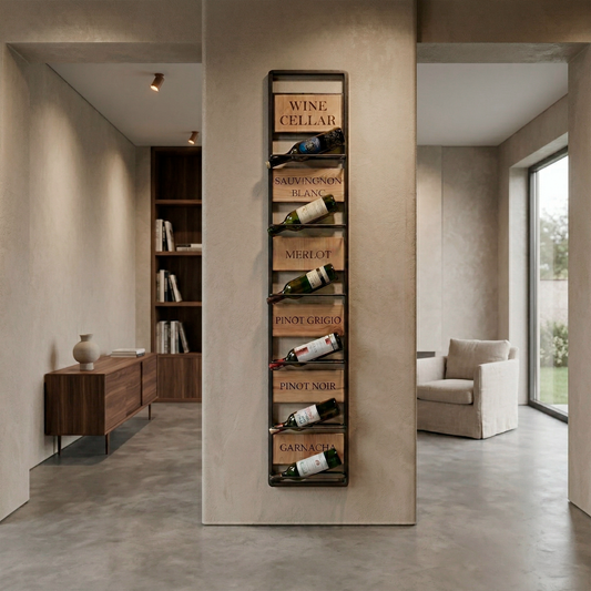 Cava de Vinos x6 | Portabotellas en madera y metal estilo industrial