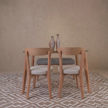 Comedor moderno en madera con tapa de vidrio diseño minimalista para espacios i