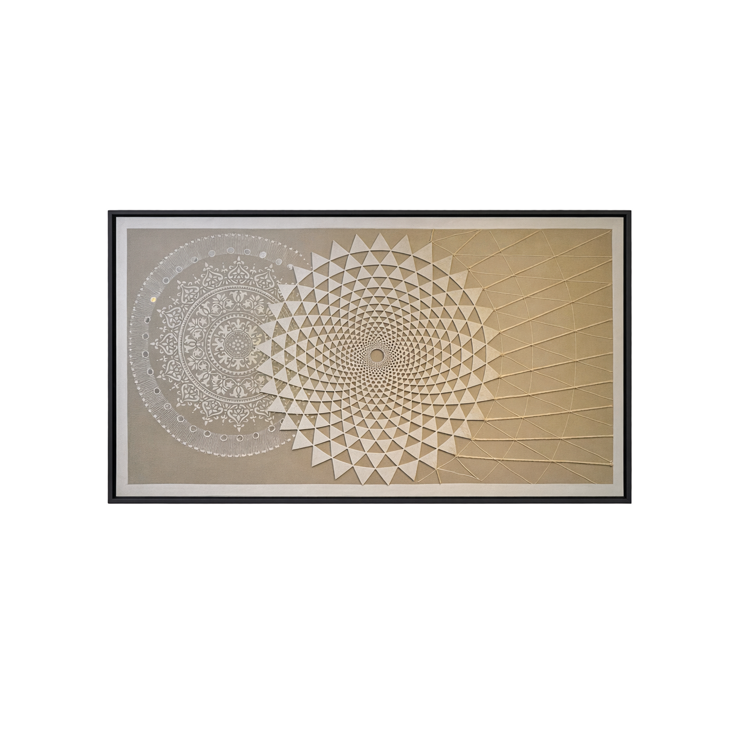 Cuadro Mandala Geométrico Beige – Arte Decorativo Moderno