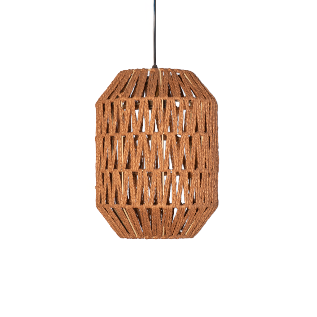 Lámpara Tejida Cilíndrica | Diseño natural en cuerda artesanal