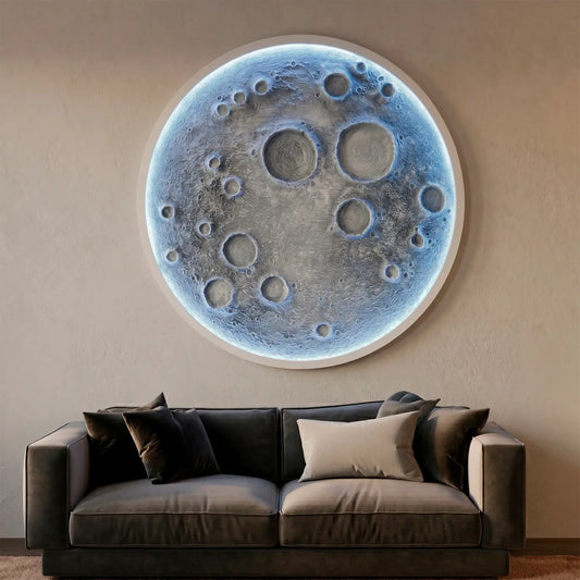 Luna Decorativa LED de Pared Artesanal | Modelo Luna Origen