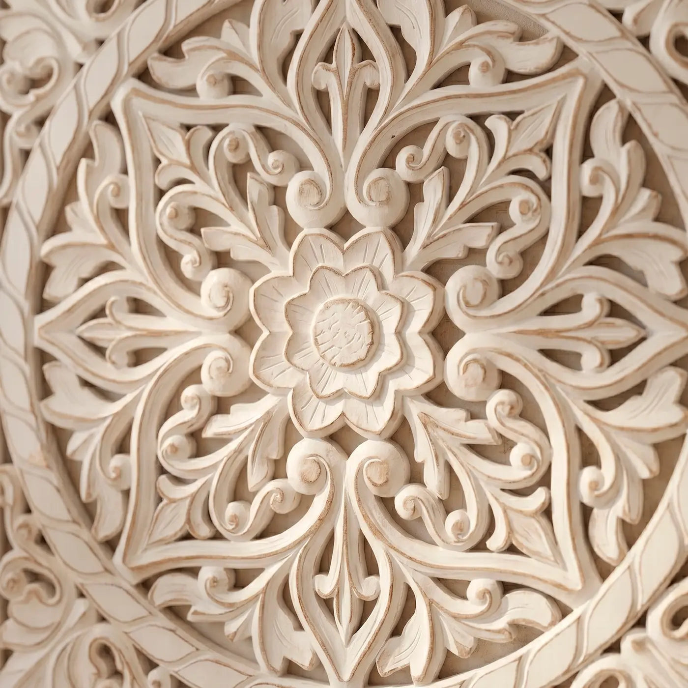 Mandala Cuadrada Tallada a Mano en MDF | Diseño Classic Bloom