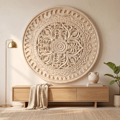 Mandala Circular Tallada a Mano en MDF | Diseño Esencia de los Andes