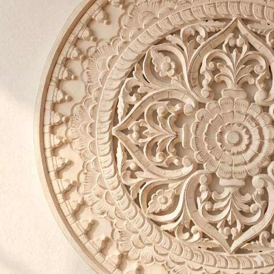 Mandala Circular Tallada a Mano en MDF | Diseño Esencia de los Andes