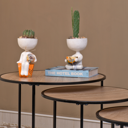 Set Triada – Mesas Nido Modernas en Madera y Metal