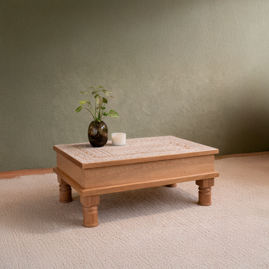 Mesa de Centro Tallada en Roble Macizo | Modelo Tumaco