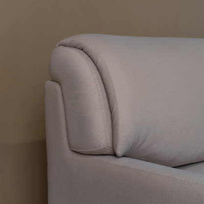 Sofá Moderno Tapizado con Base en Madera Natural | Modelo Nevado
