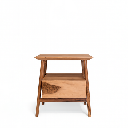 Mesa Auxiliar de Noche Ariza – Diseño Moderno en Madera Natural