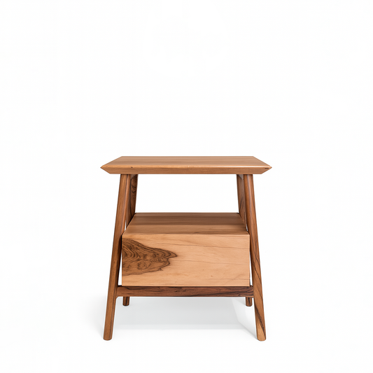 Mesa Auxiliar de Noche Ariza – Diseño Moderno en Madera Natural