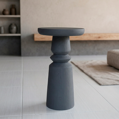 Pedestal Decorativo Escultórico en Madera | Modelo Grey