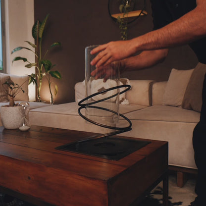 Mesa de Centro Industrial con Chimenea de Etanol | Modelo Forja