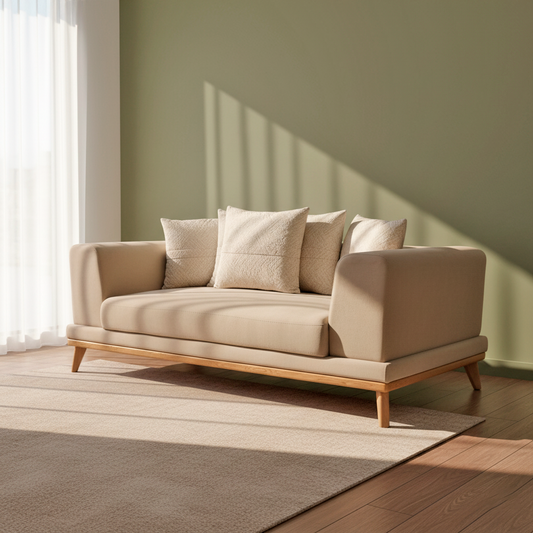 Sofá con Base en Madera Natural – Modelo Ónix
